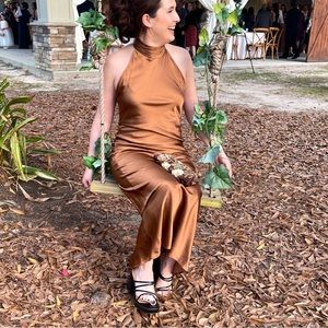 Silk Maison Halter Cocktail dress 100% silk